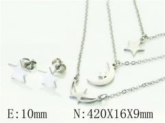 HY Wholesale Jewelry 316L Stainless Steel Earrings Necklace Jewelry Set-HY57S0124ME