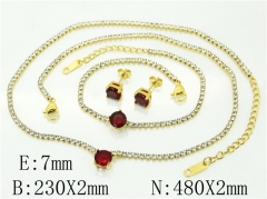HY Wholesale Jewelry 316L Stainless Steel Earrings Necklace Jewelry Set-HY59S2478I25