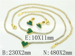HY Wholesale Jewelry 316L Stainless Steel Earrings Necklace Jewelry Set-HY59S2454II5