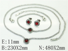 HY Wholesale Jewelry 316L Stainless Steel Earrings Necklace Jewelry Set-HY59S2410ICL