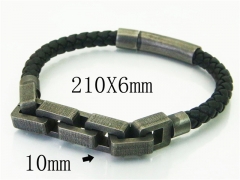 HY Wholesale Bracelets 316L Stainless Steel And Leather Jewelry Bracelets-HY23B0220IIQ