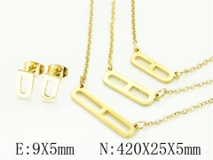 HY Wholesale Jewelry 316L Stainless Steel Earrings Necklace Jewelry Set-HY57S0123NX