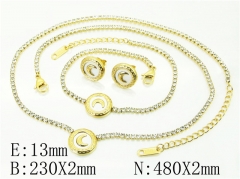 HY Wholesale Jewelry 316L Stainless Steel Earrings Necklace Jewelry Set-HY59S2442I25