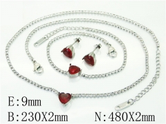 HY Wholesale Jewelry 316L Stainless Steel Earrings Necklace Jewelry Set-HY59S2434IFL