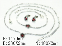 HY Wholesale Jewelry 316L Stainless Steel Earrings Necklace Jewelry Set-HY59S2482IQL