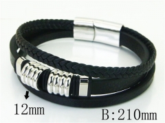 HY Wholesale Bracelets 316L Stainless Steel And Leather Jewelry Bracelets-HY23B0249HKZ