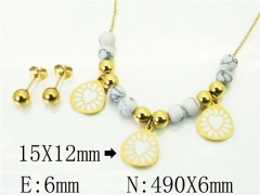 HY Wholesale Jewelry 316L Stainless Steel Earrings Necklace Jewelry Set-HY91S1405HJW