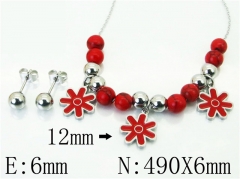 HY Wholesale Jewelry 316L Stainless Steel Earrings Necklace Jewelry Set-HY91S1378HHG
