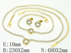 HY Wholesale Jewelry 316L Stainless Steel Earrings Necklace Jewelry Set-HY59S2459IIL