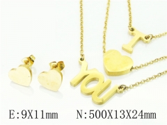 HY Wholesale Jewelry 316L Stainless Steel Earrings Necklace Jewelry Set-HY57S0097NS