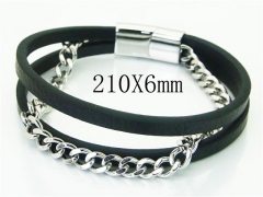 HY Wholesale Bracelets 316L Stainless Steel And Leather Jewelry Bracelets-HY23B0235HIQ