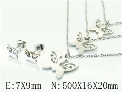 HY Wholesale Jewelry 316L Stainless Steel Earrings Necklace Jewelry Set-HY57S0118MD