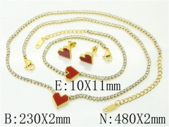 HY Wholesale Jewelry 316L Stainless Steel Earrings Necklace Jewelry Set-HY59S2450II5
