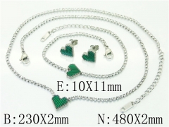 HY Wholesale Jewelry 316L Stainless Steel Earrings Necklace Jewelry Set-HY59S2449ISL