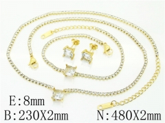 HY Wholesale Jewelry 316L Stainless Steel Earrings Necklace Jewelry Set-HY59S2467IIL