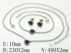 HY Wholesale Jewelry 316L Stainless Steel Earrings Necklace Jewelry Set-HY59S2424IEL