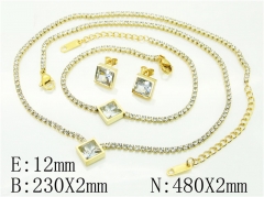 HY Wholesale Jewelry 316L Stainless Steel Earrings Necklace Jewelry Set-HY59S2446IIL