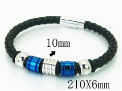 HY Wholesale Bracelets 316L Stainless Steel And Leather Jewelry Bracelets-HY23B0219HLE
