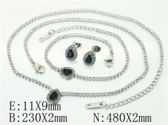HY Wholesale Jewelry 316L Stainless Steel Earrings Necklace Jewelry Set-HY59S2480IWL