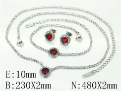 HY Wholesale Jewelry 316L Stainless Steel Earrings Necklace Jewelry Set-HY59S2458ICL