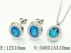 HY Wholesale Jewelry 316L Stainless Steel Earrings Necklace Jewelry Set-HY06S1108HID