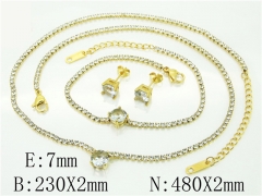 HY Wholesale Jewelry 316L Stainless Steel Earrings Necklace Jewelry Set-HY59S2475IIL