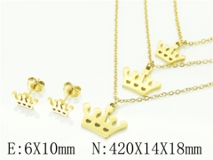 HY Wholesale Jewelry 316L Stainless Steel Earrings Necklace Jewelry Set-HY57S0115NR