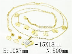 HY Wholesale Jewelry 316L Stainless Steel Earrings Necklace Jewelry Set-HY89S0529OLE