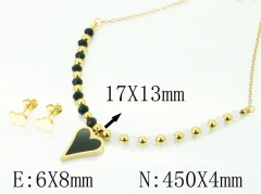 HY Wholesale Jewelry 316L Stainless Steel Earrings Necklace Jewelry Set-HY71S0038OLD