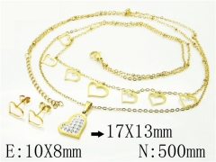 HY Wholesale Jewelry 316L Stainless Steel Earrings Necklace Jewelry Set-HY89S0532OLF