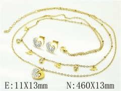 HY Wholesale Jewelry 316L Stainless Steel Earrings Necklace Jewelry Set-HY71S0054HHX