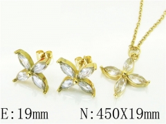 HY Wholesale Jewelry 316L Stainless Steel Earrings Necklace Jewelry Set-HY64S1313HJD