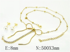 HY Wholesale Jewelry 316L Stainless Steel Earrings Necklace Jewelry Set-HY71S0066NLX