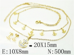 HY Wholesale Jewelry 316L Stainless Steel Earrings Necklace Jewelry Set-HY89S0534OLA