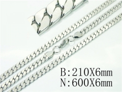 BC Wholesale Jewelry Sets Stainless Steel 316L Necklace Bracelet Set NO.#HY61S0643PR