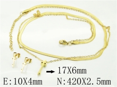 HY Wholesale Jewelry 316L Stainless Steel Earrings Necklace Jewelry Set-HY92S0103HKW