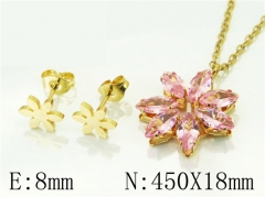 HY Wholesale Jewelry 316L Stainless Steel Earrings Necklace Jewelry Set-HY71S0001NL