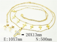 HY Wholesale Jewelry 316L Stainless Steel Earrings Necklace Jewelry Set-HY89S0527OLT