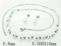 HY Wholesale Jewelry 316L Stainless Steel Earrings Necklace Jewelry Set-HY59S2491MLF
