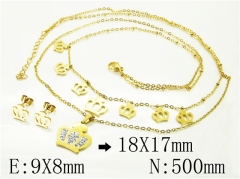 HY Wholesale Jewelry 316L Stainless Steel Earrings Necklace Jewelry Set-HY89S0526OLF