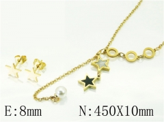 HY Wholesale Jewelry 316L Stainless Steel Earrings Necklace Jewelry Set-HY71S0083NLD