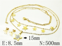 HY Wholesale Jewelry 316L Stainless Steel Earrings Necklace Jewelry Set-HY89S0519OLC