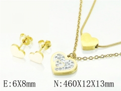 HY Wholesale Jewelry 316L Stainless Steel Earrings Necklace Jewelry Set-HY71S0057HQQ