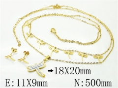 HY Wholesale Jewelry 316L Stainless Steel Earrings Necklace Jewelry Set-HY89S0531OL