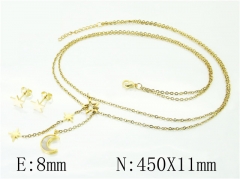 HY Wholesale Jewelry 316L Stainless Steel Earrings Necklace Jewelry Set-HY71S0051OLR