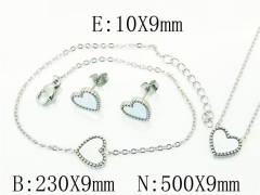 HY Wholesale Jewelry 316L Stainless Steel Earrings Necklace Jewelry Set-HY59S2489HWW