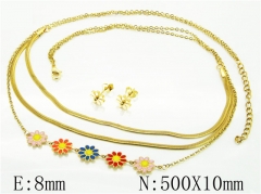 HY Wholesale Jewelry 316L Stainless Steel Earrings Necklace Jewelry Set-HY71S0016HHW