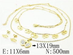 HY Wholesale Jewelry 316L Stainless Steel Earrings Necklace Jewelry Set-HY89S0530OLW