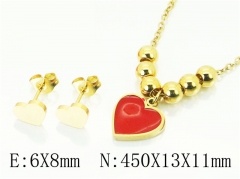 HY Wholesale Jewelry 316L Stainless Steel Earrings Necklace Jewelry Set-HY71S0063NLQ