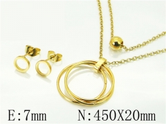 HY Wholesale Jewelry 316L Stainless Steel Earrings Necklace Jewelry Set-HY71S0082OLR